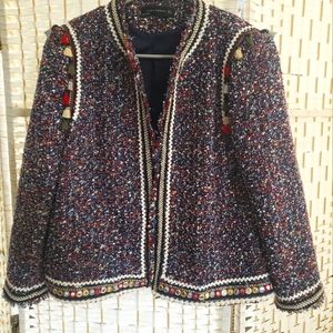Zara Women's Multicolored Twill Blazer Size Large